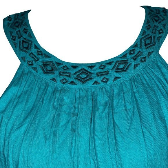 Soft Joie Teal Embroidered Sleeveless Tank‎ Top Size Large - Picture 2 of 6